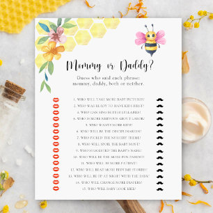 Papier Little Bee - maman ou papa jeu de baby shower