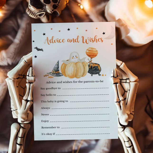 Papier Little Boo Citrouille Conseils et souhaits jeu (Pumpkin Halloween Baby Shower Advice and Wishes Game)