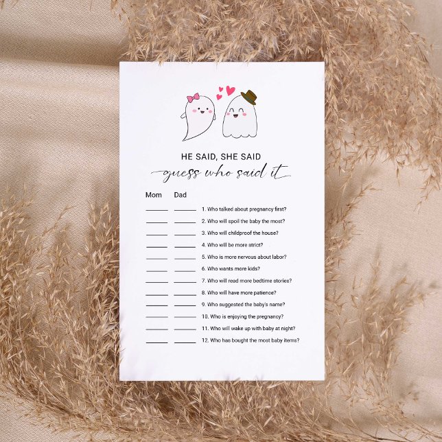 Papier Little Boo Cute Baby shower Devinez qui a dit Game (Créateur téléchargé)