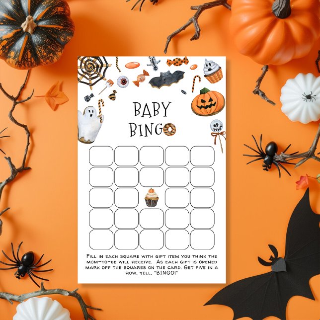 Papier Little Boo Halloween Baby shower Bingo Jeu (Créateur téléchargé)