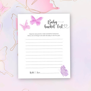 Papier Little Butterflies - Liste de seaux pour bébés