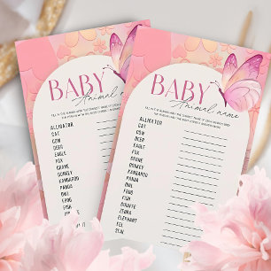 Papier Little Butterfly Baby shower Nom animal jeu