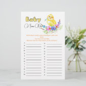 Papier Little Chick Baby shower Baby Nom Course Jeu (Debout devant)