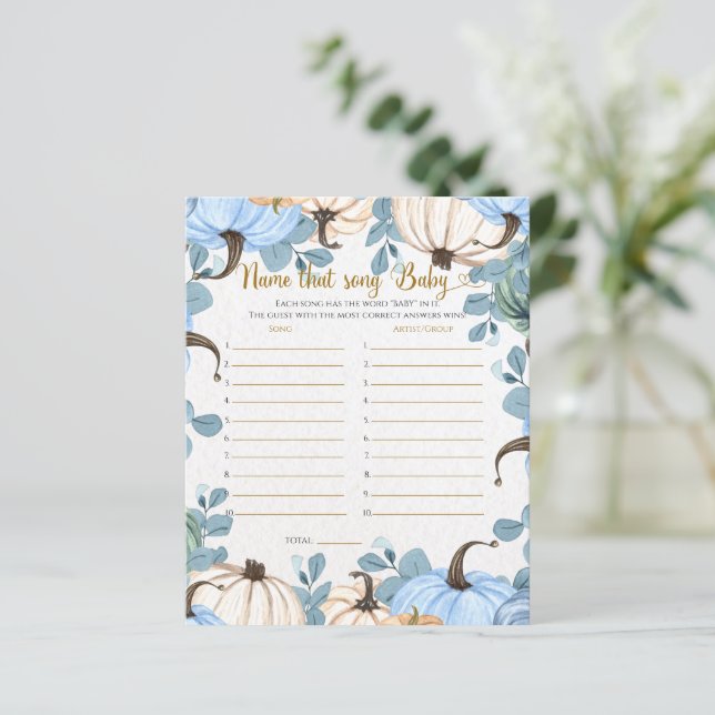 Papier Little citrouille-Name ce jeu de baby shower de ch (Debout devant)