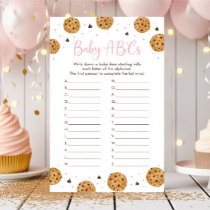 Papier Little Cookie Rose Girl Baby ABC's Shower Game
