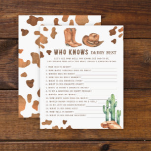 Papier Little Cowboy - Qui connaît Daddy meilleur jeu