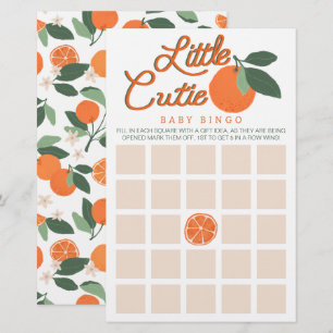 Papier Little Cutie Baby shower Baby Bingo Game Card