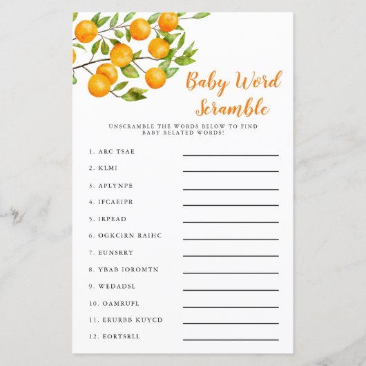 Papier Little Cutie Baby Word Scramble Jeu (Devant)