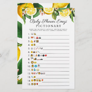 Papier Little Cutie Citrus Baby shower Emoji Jeu