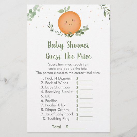 Papier Little Cutie Green Devine Le Prix Baby Game (Devant)