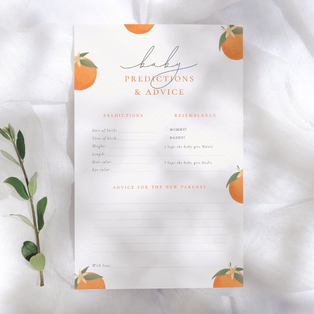 Papier Little Cutie Orange Baby Predictions & Conseils Je (Créateur téléchargé)