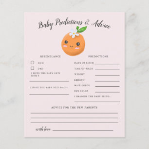 Papier Little Cutie Pink Baby Predictions & Conseils Card