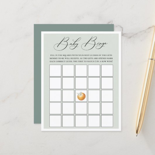 Papier Little Cutie Thème Baby Bingo Jeu (Devant/Arrière en situation)