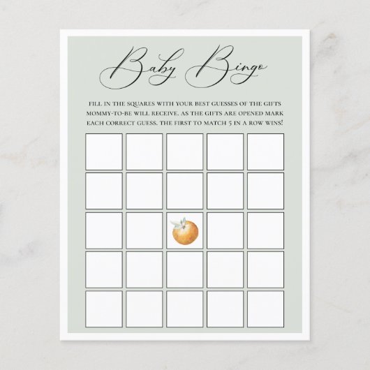 Papier Little Cutie Thème Baby Bingo Jeu (Devant)