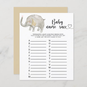 Papier Little elephant - Baby name race jeu