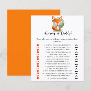 Papier Little Fox Cub - jeu de baby shower maman ou papa