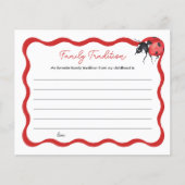 Papier Little Ladybug Baby shower Family Tradition Card (Devant)