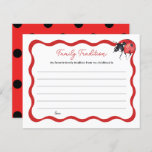 Papier Little Ladybug Baby shower Family Tradition Card<br><div class="desc">Cartes de tradition de la famille du Baby shower Little Ladybug | Jeux Baby showers</div>