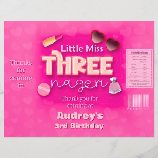 Papier Little Miss Threenager - Girl 3rd Chip Bag Wrapper (Devant)