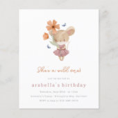 Papier Little Mouse Wild One Flower Budget 1er anniversai (Devant)