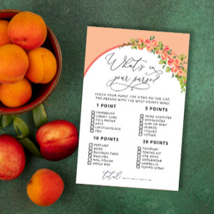 Papier Little Peach What's in Your Purse Baby shower Jeu