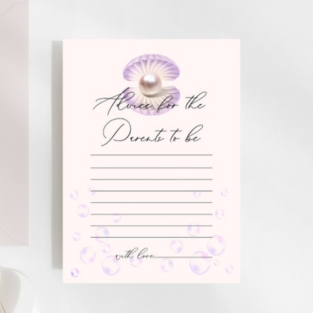 Papier Little Pearl Purple Shell Baby shower Conseil Jeu (Créateur téléchargé)