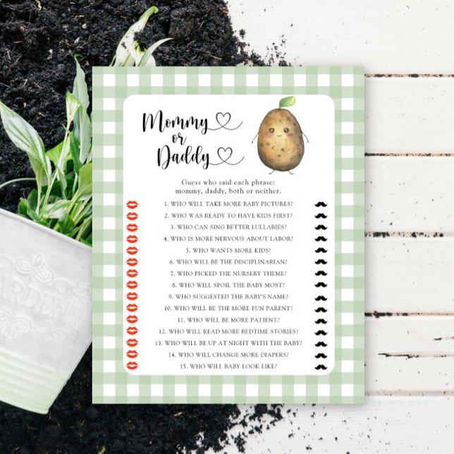Papier Little Potato - maman ou papa jeu de baby shower (Créateur téléchargé)