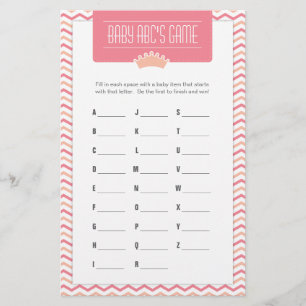 Papier Little Princess Baby shower ABC jeu