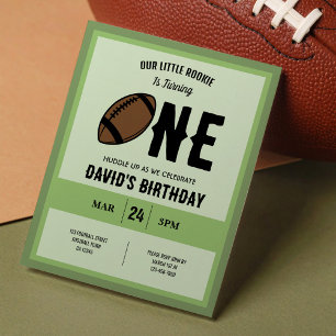 Papier Little Rookie Football Budget 1er anniversaire Inv