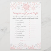 Papier Little Snowflake Baby shower Devinez Prix Jeu (Devant)