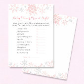 Papier Little Snowflake Baby shower Devinez Prix Jeu
