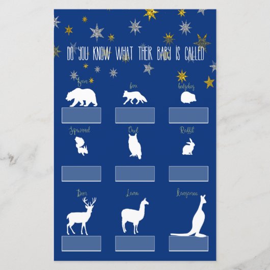 Papier Little Star Name My Baby Game (Devant)