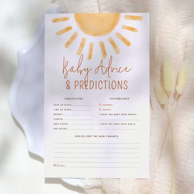 Papier Little Sunshine Boho Baby Prediction & Conseils Je (Créateur téléchargé)