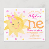 Papier Little Sunshine Budget 1er Anniversaire Invitation (Devant)