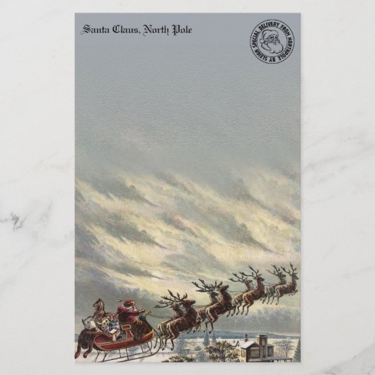 Papier Livraison spéciale du pôle Nord par Sleigh (Devant)