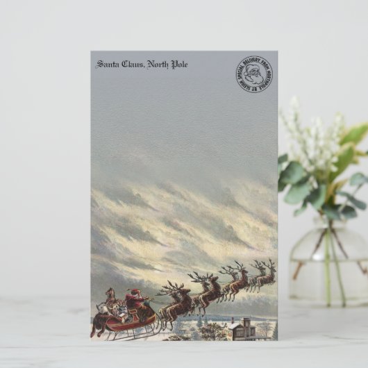 Papier Livraison spéciale du pôle Nord par Sleigh (Debout devant)