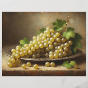 Papier Livre blanc vintage de raisins encore à vie