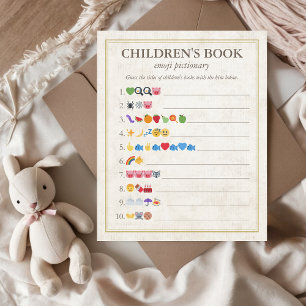 Papier Livre d'enfants Emoji Pictionary Baby shower jeu