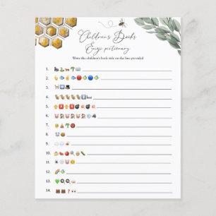 Papier Livre d'enfants Emoji Pictionary Bee-Theme Jeu
