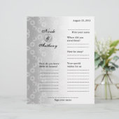 Papier Livre d'invité mariage assisté floral gris vertica (Debout devant)
