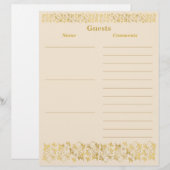 Papier Livre d'or floral d'invités ivoire (Devant / Derrière)