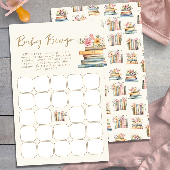 Papier Livres Baby Bingo Jeu (Books Baby Shower Bingo Game Cards by Painted Paperie
)