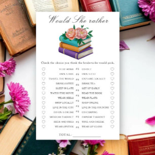 Papier Livres Baby shower Elle préférerait jeu