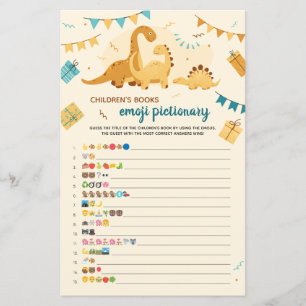 Papier Livres pour enfants Emoji Pictionary Jeu Dinosaure