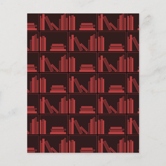 Papier Livres sur Shelf. Rouge foncé. (Devant)