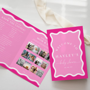 Papier Livret de jeu Baby shower rose chaud Wave