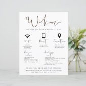 Papier Location de vacances Affiche de bienvenue Informat (Debout devant)