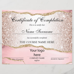 Papier Logo d'achèvement du cours de certificat d'achèvem