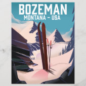 Papier logo d'affiche de ski Bozeman Montana (Dos)