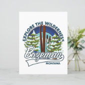 Papier logo d'affiche de ski Bozeman Montana (Debout devant)